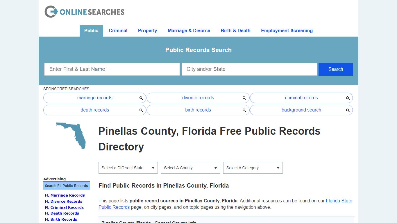 Pinellas County, Florida Free Public Records Directory